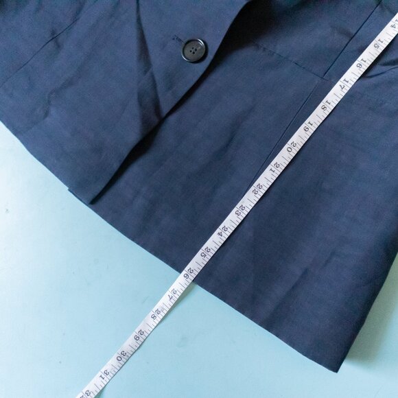 NEW Lewit Blue Navy Night Half Sleeve Double Buff Structured Blazer Size XLarge - Picture 10 of 12